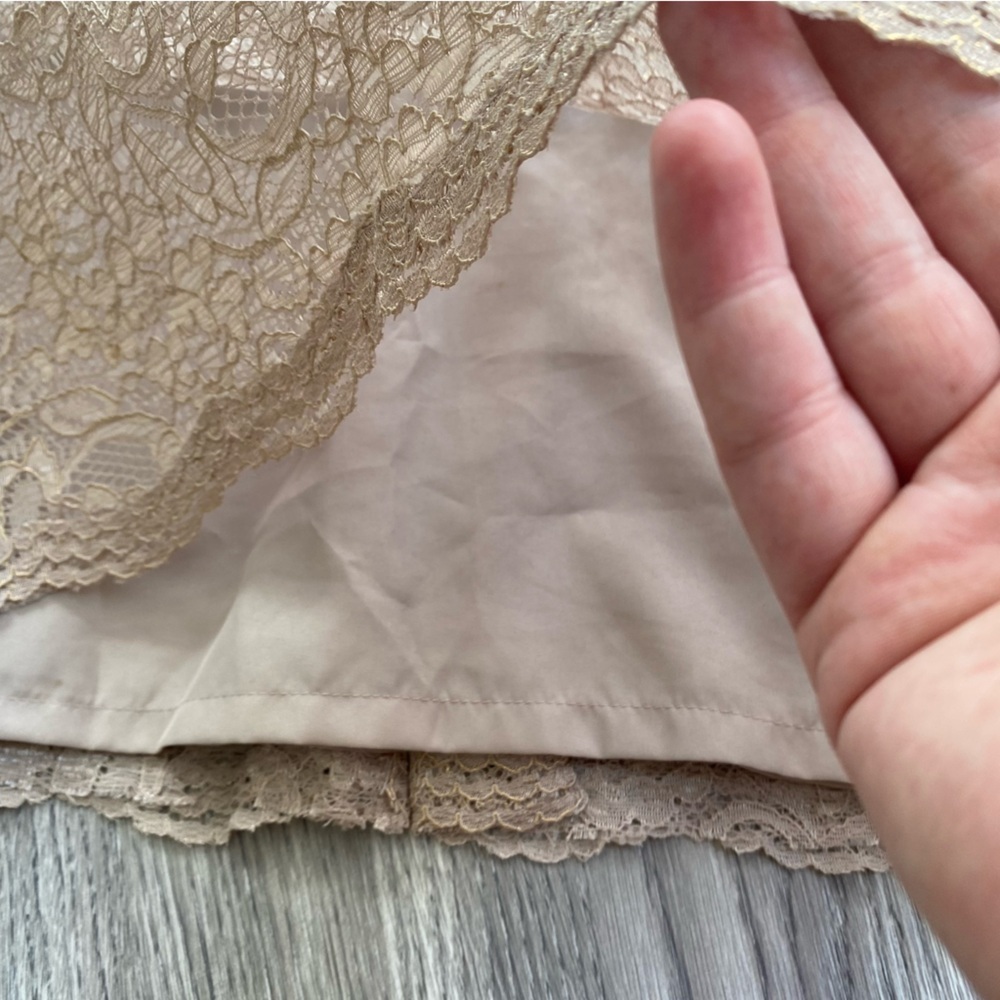 David’s Bridal Champagne Lace Short Tank Dress Size 2 - Picture 3 of 14